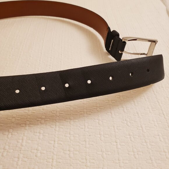 Van Heusen Mens Black Textured Synthetic Casual Dress Belt - 43” - Picture 6 of 11